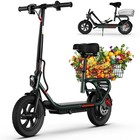 Sisigad Electric Scooter For Adults Foldable Scooter With Seat   Carry Basket Us