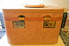 Streamline Travel Train Makeup Case Luggage Steam Suitcase Tray Mirror Vintage