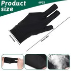 6 Pcs Pool Gloves Left Hand 3 Fingers Billiards Glove Breathable Nylon Sport    