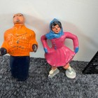 Vintage Barclay Manoil Lead Figure Lot Girl Ice Skater Boy Sledder No Sled