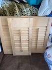  4   Vintage Unfinished Wood Shutter Panels Movable Louver Slats 16 X 8
