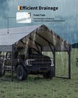     12x25 Ft Metal Carport Oversized Reinforced Frame And Steel Roof For All-weath
