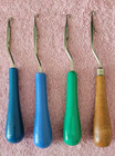 4 Latch Hook Tools Rug Crochet Needle Craft Plastic Wood Korea Germany Vintage