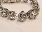Rare Vintage Silver Tone Clear Austria Crystal Bracelet 7 