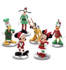 New Disney Parks Mickey   Friends Christmas Figurine Playset Set Of 6 Figures