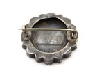 Antique Victorian Flower Pin W Gold Accents On 925 Sterling Silver -  16ozt  
