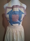Vintage Full Body Patchwork Apron Lace Hem Home Made