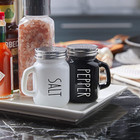 Salt And Pepper Shakers Set   4 Oz Cute Glass Black White Sets Stainless Lids