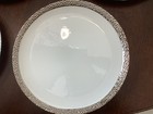 New White With Silver Trim 12 Piece Dinnerware Set