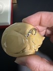 Est  e Lauder Solid Perfume White Linen Compact Enameled Sleeping Cat With Box
