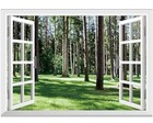  Fake Window Wall Mural - Jungle Faux Window Wall Sticker For 80 x60  Qt5379