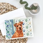 Caroline s Treasures Red Norfolk Terrier Coastal Sea Glass Greeting Cards Pack 8