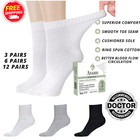 Diabetic Socks For Men And Women Ankle Extra Wide Non Binding Cotton 3-12 Pairs