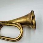 Antique Brass Double Twist Bugle Horn Military Pakistan Inscribed W  Mouthpiece