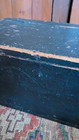 Antique Early Country Primitive Wood Document Box Orig Black Paint 15 5  Sq n