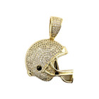 Iced Out Football Helmet Pendant Gold Plated Cz Hip Hop Bling Men s Gift Box Td