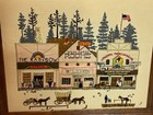 Charles Wysocki Vintage 80s Rainbow Saloon Completed Crewel Western Americana