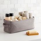 Gray Jute Fabric Storage Bin Basket Container Organizer Rectangular 16 x6 x5 25 