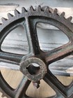 Matching Pair Industrial Cast Iron Gears Table Base Project Vtg Steampunk Lot