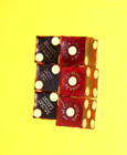 Vintage Craps Dice Las Vegas Nevada Holiday Casino Concaved Red Bakelite