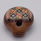 Ocarina Pottery Flute - Colorful Painted - Made In Peru Folk Art Jungle Whistle