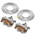 Front Brake Calipers W pads   Disc Rotors For Yamaha Grizzly 550 700 Kodiak 700