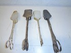 Vintage Silverplate Asparagus Pastry Server Tongs Lot Of 4