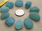 Genuine Pure Beach Sea Glass Surf Tumbled Teal Green Blue Good Small Frosted V02