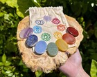 7 Chakra Palm Stone Set With Pouch  7 Chakra Crystal Set  Beginner Crystals 