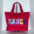 Girls Youth Hot Pink Dance Ballet Tote Bag Lined Multicolored Dance Print New