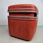 Vintage Samsonite Marbled Orange Silhouette Travel Makeup Case Mirror And Tray