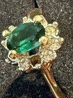 Vintage Emerald Diamond Gold Ring
