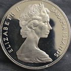 Rare 1970 Bahamas Huge Pirate Defeat Motto Proof Silver 5 Dollars Coin 5  Coin