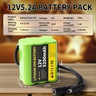 12v Rechargeable Li-ion Battery Pack 5 2ah With Charger Bms For Led Lights Diy