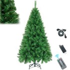 Pre-lit Realistic Green Spruce Artificial Holiday Christmas Tree And Stand New