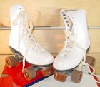 Vintage Chicago Roller Skates Women s Size 6 White Leather W   76 Wheels   Case