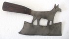 Antique Vintage Old Butcher s Cleaver Dog Figure Meat Chopper Knife  