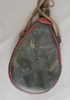 Antique Painted Leather Wine Flask Woman Flamenco Dancer