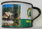 Vintage Bonanza Ponderosa Ranch Nevada Metal Tin Cup Green Version