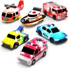 Tub Works Emergency Cars Light Up Bath Toys 6 Pack Water-activated Light Up New