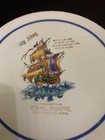 Antique Carl Foote State Center Iowa Advertising Plate Sailing Ship