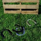 Professional Horseshoe Set With Case 4 Shoes 2 Poles Outdoor Backyard Game