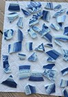 Vintage Broken Cut Porcelain Blue White Plates  Mosaic Tiles Pieces Varied Sizes