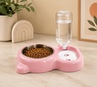 Dog   Cat Food And Water Bowl Set Pink Pet Feeding Bowls For Dogs Cats