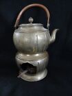 Vintage Chinese Brass Dragon Hot Pot W  Burner Tea Kettle Happy Blessed Pleased