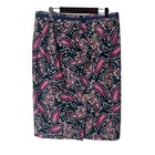 Boden Size 12 Long Skirt Knee Length  Floral Print Ribbon Front A-line
