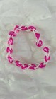 Pink White Rubber Chain Bracelet For Unisex Kids  Pink   White Colors