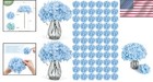 Elegant 104pcs Blue Hydrangea Flowers With Flexible Stems For Versatile Use
