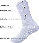 6-12 Pairs Non Skid Diabetic Crew Socks Non Binding Loose Fit Top Cotton Gripper