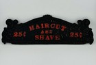 Vintage Cash Register Top  haircut And Shave 25 Cents  Sign Cast Iron 13 x4 25 